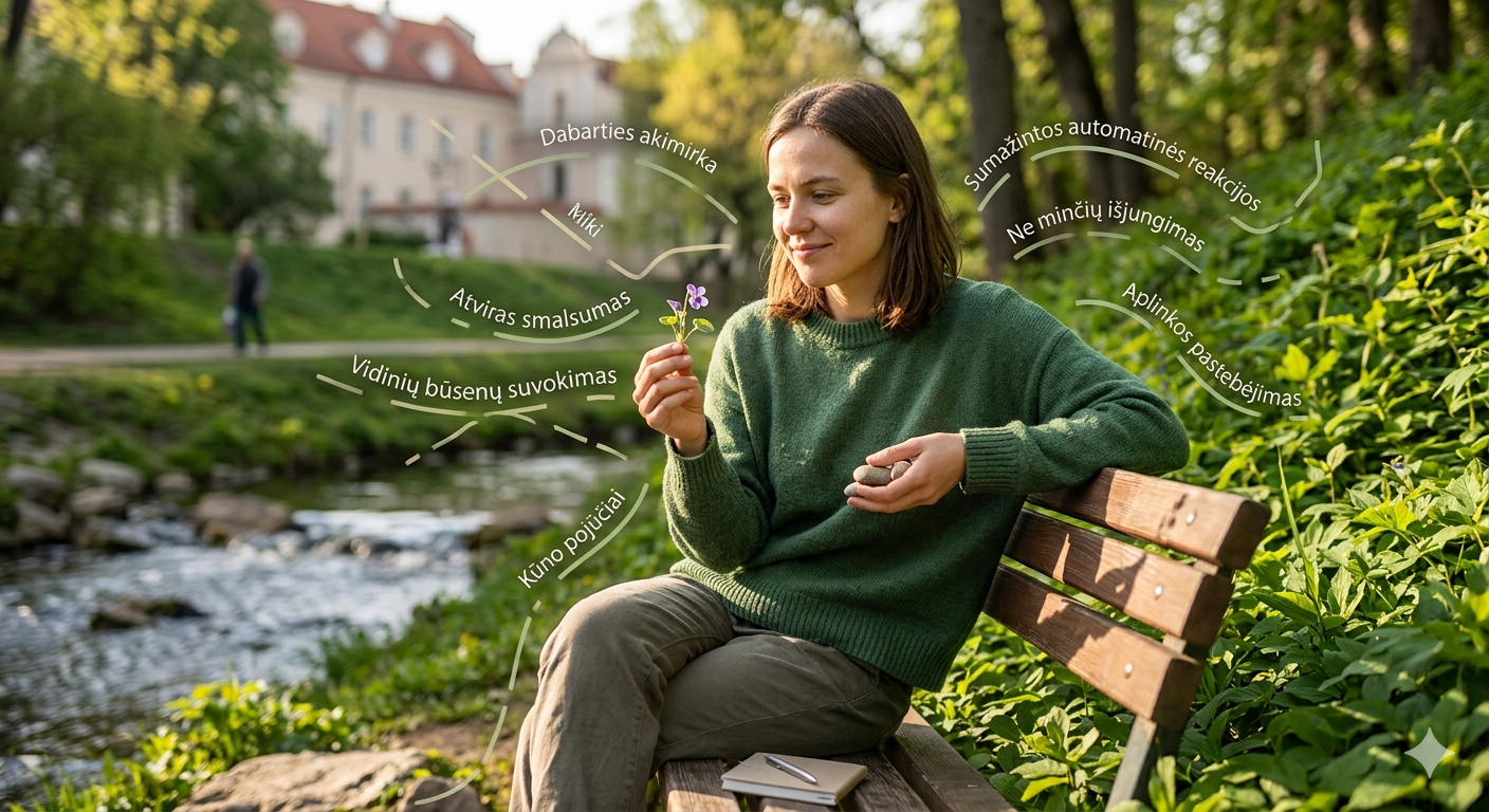 Kas yra mindfulness: nauda, praktika ir kaip pradėti sąmoningumo kelią kasdienybėje